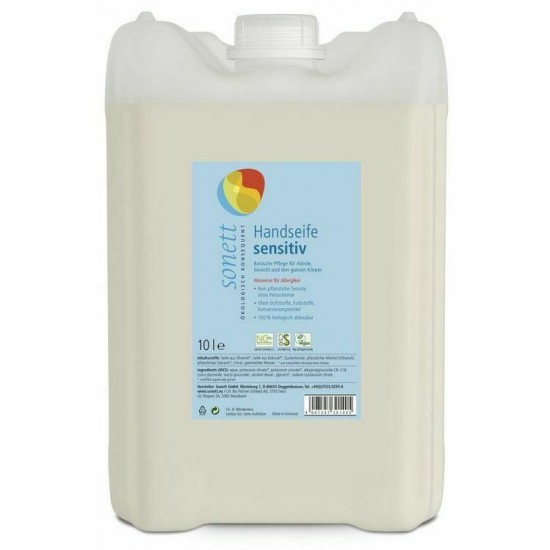 Sapun lichid - gel de dus ecologic SENSITIVE 10 L, Sonett                                           